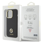 Tagakaaned Guess  Guess Silicone Logo Strass 4G case for iPhone 15 Pro Max - black