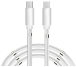 Kaabel CP CP USB-C uz USB-C PD 60W 3A Super Ātras Uzlādes 1m iPhone 15 Kabelis ar iebūvētu magnētisku kabeļa organizātoru Balta