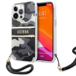 Tagakaaned Guess  Guess GUHCP13LKCABBK iPhone 13 Pro / 13 6.1" black/black hardcase Camo Strap Collection