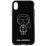 Tagakaaned Karl Lagerfeld iPhone XR PC/TPU Glitter Ikonik White Outline Black