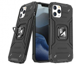 Tagakaaned Wozinsky Apple iPhone 12 Pro Max Ring Armor Case Kickstand Tough Rugged Cover Black