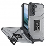 Tagakaaned Hurtel  Crystal Ring Case tough hybrid cover + magnetic holder for Samsung Galaxy S22 + (S22 Plus) black