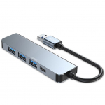 Muu arvutitarvik Tech-Protect  HUB Tech-Protect V0 5in1 USB-A - USB-A 3.0 / 3x USB-A 2.0 / USB-C - gray