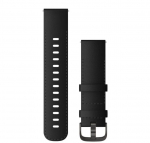 Rihm Garmin Quick Release Bands (22 mm) Black Leather with Brushed Slate Hardware