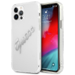 Tagakaaned Guess  Guess GUHCP12LKTRSVSI iPhone 12 Pro Max 6.7" Transparent hardcase Vintage Script Silver
