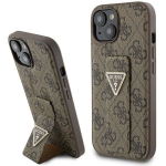 Tagakaaned Guess  Guess Grip Stand 4G Triangle Strass case for iPhone 15 - brown