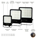 Laualamp Duracell  LED floodlight FLUX  230Vac  400W  56 000lm  140lm/W  4000K  IP66  120 degrees   LED line PRIME