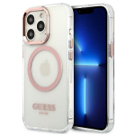 Tagakaaned Guess  Guess Metal Outline MagSafe Case for iPhone 13 Pro / iPhone 13 - Pink