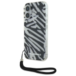 Muu telefoni lisavarustus Karl Lagerfeld  Karl Lagerfeld IML Zebra Pattern & Cord iPhone 16 Case - Black