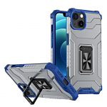 Tagakaaned Hurtel - Crystal Ring Case Kickstand Tough Rugged Cover for iPhone 12 mini blue