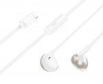 K&otilde;rvaklapid Hoco  M115 Sagacious universal earphones with microphone iP White
