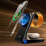 Adaptrid Joyroom Joyroom JR-W15 Wireless Charger 3 in 1 Charging Station with MagSafe - Black