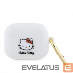Korpus k&otilde;rvaklappidele Hello Kitty Apple Airpods Pro cover Silicone 3D Kitty Head White