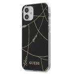 Tagakaaned Guess  Guess GUHCP12SPCUCHBK iPhone 12 mini 5.4" black/black hardcase Gold Chain Collection