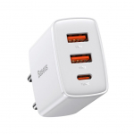 Adaptrid Baseus  Baseus Compact fast charger 2x USB / USB Type C 30W 3A Power Delivery Quick Charge white (CCXJ-E02)