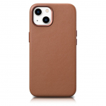 Tagakaaned iCarer  iCarer Case Leather Case Cover for iPhone 14 Plus Brown (MagSafe Compatible)