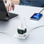 Dokkimisjaamad Veger Phone charger VEGER USB A + Typ C + wireless charger compatible with Apple Watch PD QC3.0 3A 25W W002E white