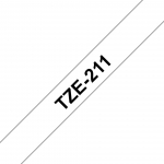 Tarvikud ja tarvikud Brother  TZe-211 Laminated Tape Black on White, TZe, 8 m, 6 mm