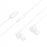 K&otilde;rvaklapid Hoco M113 Clear universal digital earphones with microphone iP White