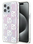 Tagakaaned DKNY Apple iPhone 15 Pro Max 6.7 hardcase Liquid Glitter Multilogo Pink