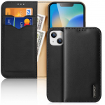 Tagakaaned Dux Ducis  Dux Ducis Hivo Leather Flip Cover Genuine Leather Wallet for Cards and Documents iPhone 14 Plus Black