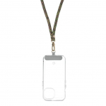 Nutikas seade OEM  SWING (8mm) Phone lanyard, Phone pendant with adjustable length / cord length 165cm (max 82.5cm in the loop) / on the shoulder or neck - grey-green-pink