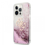 Tagakaaned Guess Apple iPhone 13 Pro Liquid Glitter Pink Case Transparent