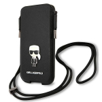 Tagakaaned Karl Lagerfeld  Karl Lagerfeld Torebka KLHCP12MOPHKMK 6,1" czarny/black hardcase Saffiano Ikonik Karl's
