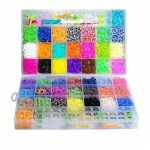 M&auml;nguasjad Kiddyz 4400pcs Bracelet Making Kit Rubber Bands Hooks Clips & Charms Organized Storage Box Multicolor