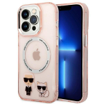 Tagakaaned Karl Lagerfeld  Karl Lagerfeld KLHMP14LHKCP iPhone 14 Pro 6.1" hardcase pink/pink Karl & Choupette Aluminum Magsafe