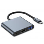 Muu arvutitarvik Tech-Protect  HUB Tech-Protect V1 3in1 USB-C - USB-A 3.0 / USB-C PD 100W / HDMI 4K 30Hz - gray