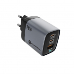 Adaptrid Forcell  Phone charger Forcell F-Energy GaN III 2 x USB C + USB A QC4.0 3,45A PD 70W SAM SFC2.0 with display LCD VT-37 gray