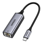 Muu Ugreen  Ugreen external network adapter RJ45 - USB Type C (1000 Mbps / 1 Gbps) Gigabit Ethernet gray (CM199)
