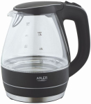 Veekeetja Adler  Kettle  Kettle AD 1224 Standard, Glass, Black, 2000 W, 360&deg; rotational base, 1.5 L