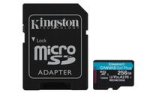 Andmekandjad Kingston  Kingston  Canvas Go! Plus  256 GB  microSD  Flash memory class Class 10  UHS-I  U3  V30  A2