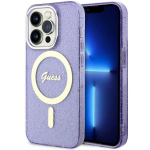 Tagakaaned Guess  Guess GUHMP14LHCMCGU iPhone 14 Pro 6.1" purple/purple hardcase Glitter Gold MagSafe