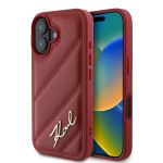 Muu telefoni lisavarustus Karl Lagerfeld  Karl Lagerfeld Diagonal Quilted Script iPhone 16 Case - Red