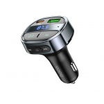 Autolaadijad Hoco  Car charger Hoco USB A + USB C PD QC3.0 5A 30W with digital display + transmitter FM BT E70 obsidian black