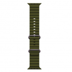 Rihm iWear S1 Grooved Soft Silicone 20mm strap for Apple Watch 49mm / 45mm / 44mm / 42mm Khaki Green