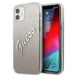 Tagakaaned Guess  Guess GUHCP12SPCUGLSGO iPhone 12 mini 5.4" gold/gold hardcase Glitter Gradient Script