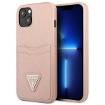 Tagakaaned Guess  Guess GUHCP13SPSATPP iPhone 13 mini 5,4 "pink / pink hardcase SaffianoTriangle Logo Cardslot