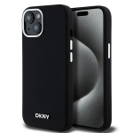 Tagakaaned DKNY  DKNY Liquid Silicone Small Metal Logo MagSafe Case for iPhone 15 Plus / 14 Plus - Black