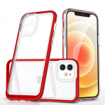 Tagakaaned Hurtel - Clear 3in1 case for iPhone 12 frame gel cover red