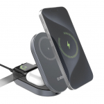 Adaptrid SBS  SBS 3-in-1 Foldable Wireless Charging Station QI2 MFI - Made for iPhone - Black