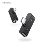 Adaptrid USAMS SJ385 Lightning+3.5mm Charging & Audio Adapter Black