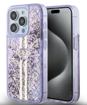 Tagakaaned Guess Apple iPhone 15 Pro PC/TPU Liquid Glitter Gold Stripe Case