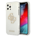 Tagakaaned Guess  Guess GUHCP12LPCUGL4GTR iPhone 12 Pro Max 6.7" transparent hard case Glitter 4G Big Logo