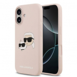 Tagakaaned Karl Lagerfeld Apple iPhone 17 Liquid Silicone Double Heads MagSafe Case Pink