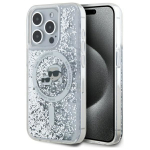 Muu telefoni lisavarustus Karl Lagerfeld  Karl Lagerfeld Liquid Glitter Karl & Choupette Head Magsafe iPhone 15 Pro Case - Clear