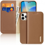 Tagakaaned Dux Ducis  Dux Ducis Hivo Leather Flip Cover Genuine Leather Wallet for Cards and Documents iPhone 14 Pro Max Brown